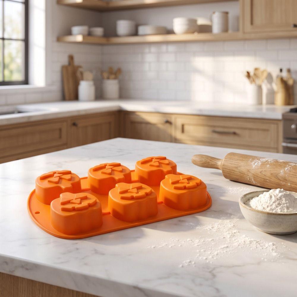 1/2Pcs 3D Halloween Cake Mold Flexible Silicone Baking Mold Pumpkin Baking Mold Pastry Utensil