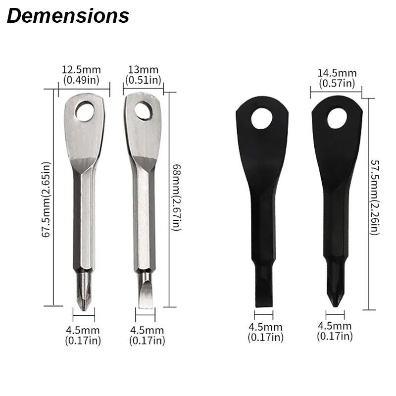 Portable Phillips Slotted Screwdriver Set Key Ring Keychain Mini Pocket Keyring Cross Screw Driver Repair Tool Gadget EDC Small