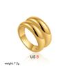 Retro Stainless Steel Flower Woven Geometric Ring with Wide Edges Double Layered Texture Simple and High-End Feeling Layered