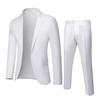 2Pcs/Set Suit Solid Lapel Long Sleeve Men Color Long Pants Set