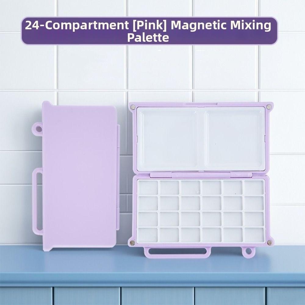Magnetic Watercolor Paint Box Mini 24 Grid Travel Painting Tray Portable Foldable Empty Paint Palette Travel Use