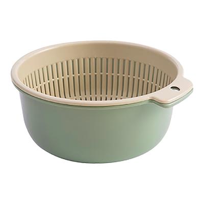 Fruits Vegetables Washing Basket Round Double Layer Kitchen Strainer Colander Bowl Set for Fruit