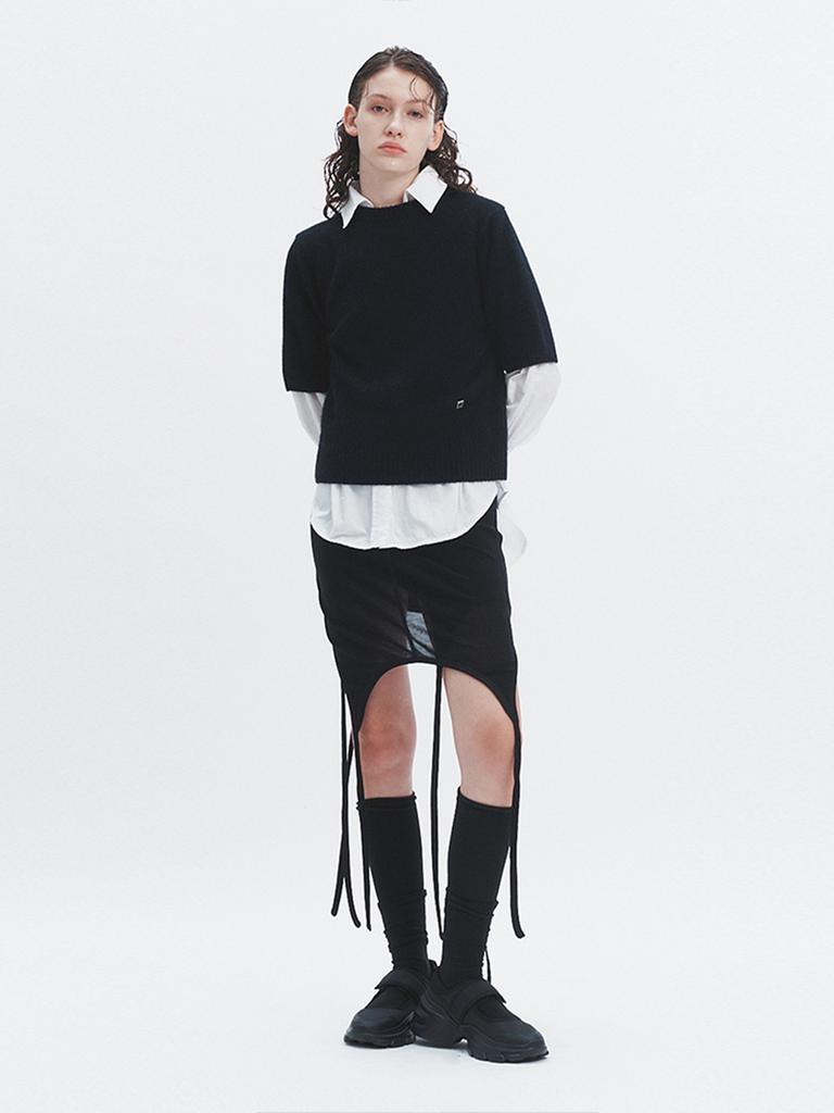 HAVELESS Sofy Alpaca Round Knit Top Black