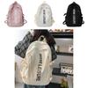 Letter Student Backpack Girls Boys Nylon Large Capacity School Bag For Daily Use