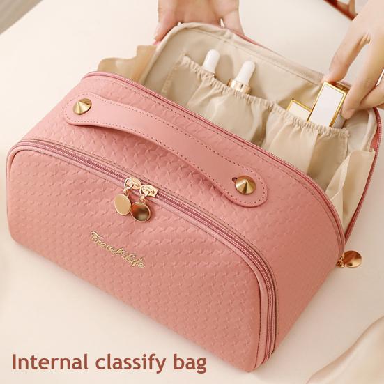 Podróżna kosmetyczka damska wodoodporny organizer na kosmetyki z górnym uchwytem kosmetyczka z mokrą kieszenią na podróże służbowe wakacje