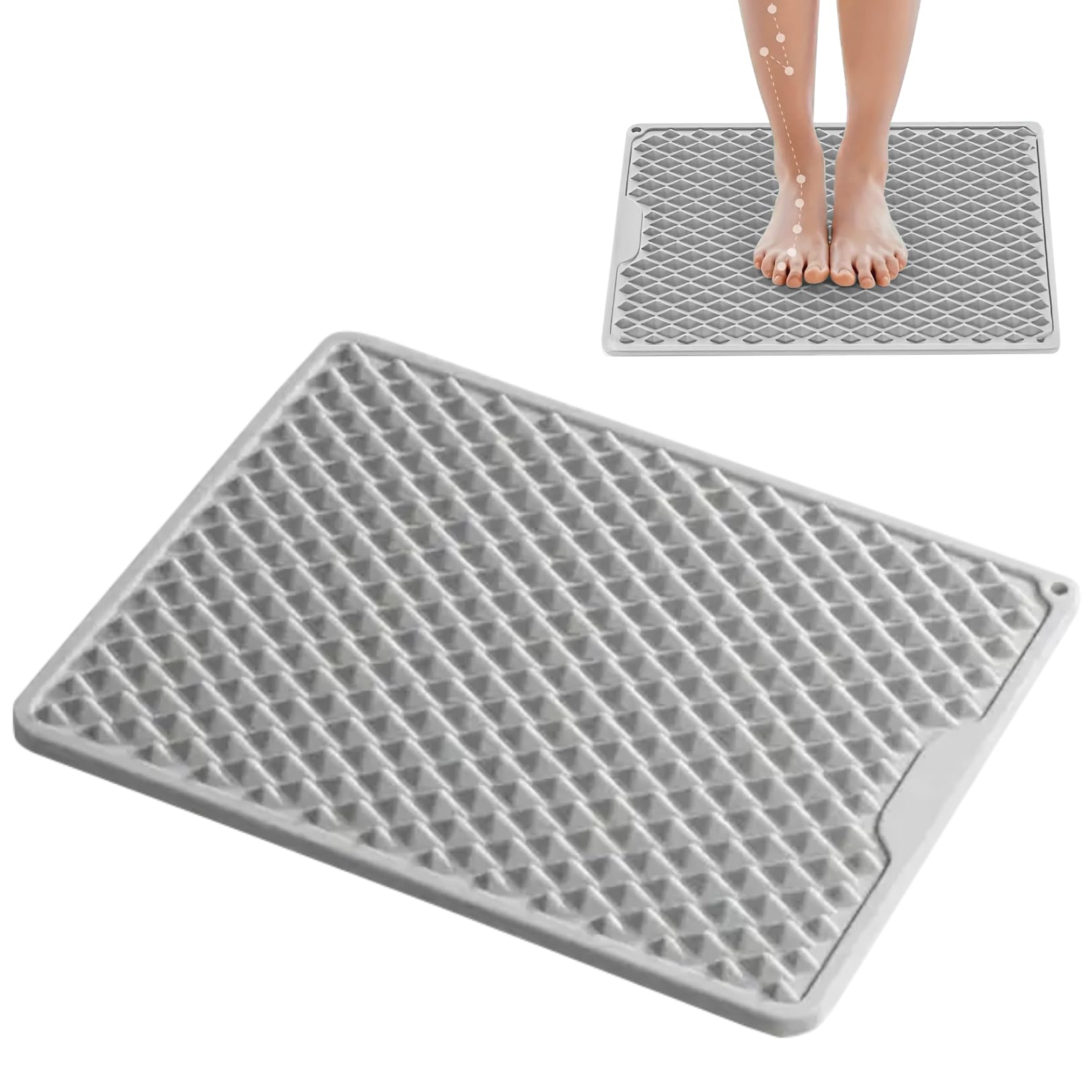 

ПЛЕАВИТ Коврик для рефлексологии стоп, Силиконовая резина, Шиацу мат, Шиацу доска, Массажер для ног, Серый