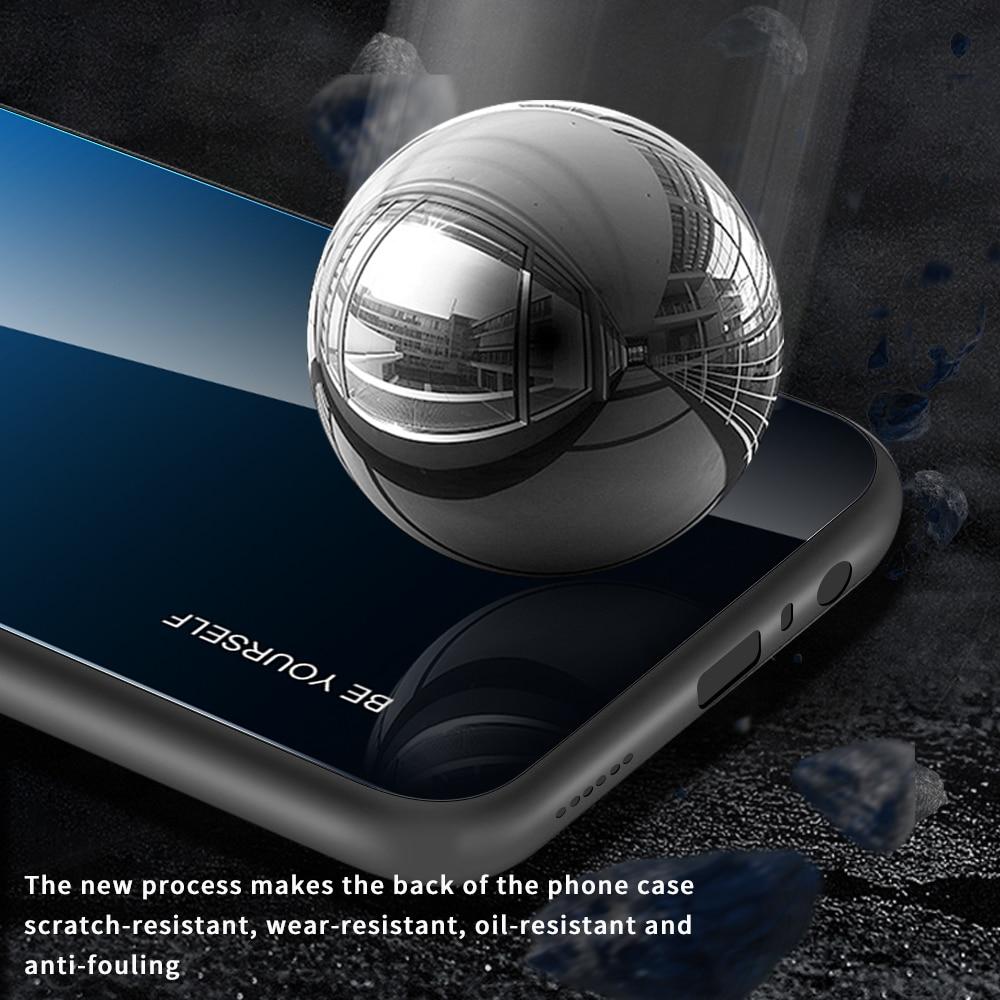 Mirror Gradient Tempered Glass Case For Xiaomi 11 Redmi Note 8 8T 7 6Pro 7A Note 10 Pro Protective Glass Cover For Redmi Note 9 Pro