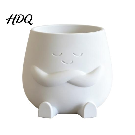 PLA Flowerpot 3D Printed Face Planter Pot Decorative for Indoor Outdoor Cactus
