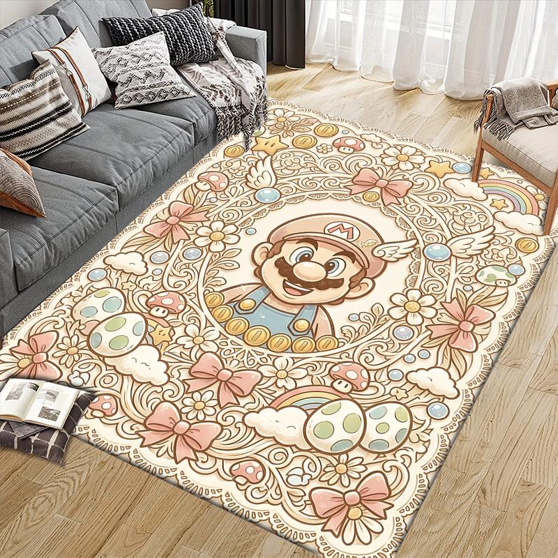 Mario Retro Area Rug, Mario Fan Cozy Carpet, Perfect Gift.chl
