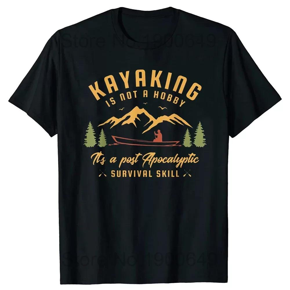 Kayaking Lover Retro Vintage Color T Shirt  Men New Tops Tees Cotton Male My Heartbeat Is A Kayak T Shirt Simple Style