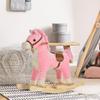 Kinder Schaukelpferd Baby Schaukeltier Pferd mit Tiergeräuschen Spielzeuggriffe für 36-72 Monate Plüsch Rosa 65 x 32,5 x 61 cm