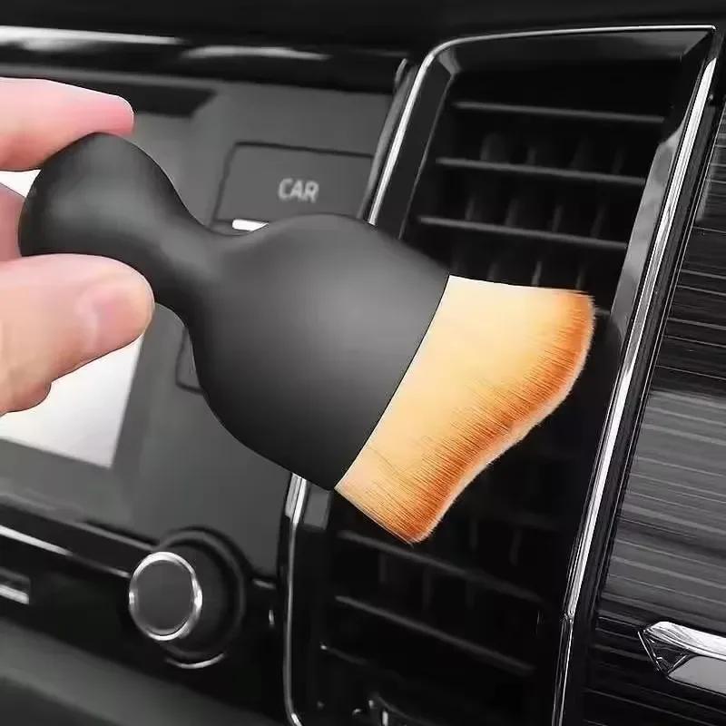 Auto-Innenreinigungsbürste, Klimaanlage, Luftauslass, weiches Fell, Reinigungsbürsten mit Muscheln, Fugenstaubentfernung, Detaillierungsbürsten-Werkzeuge