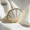 Fashion Scarf Knots 4Pcs Rings for Women, Clip with Ginkgo Leaf/Seashell/Tulip/Faux Jewelry Scarves Pearl Shell Design, Metal Buckles Shawl