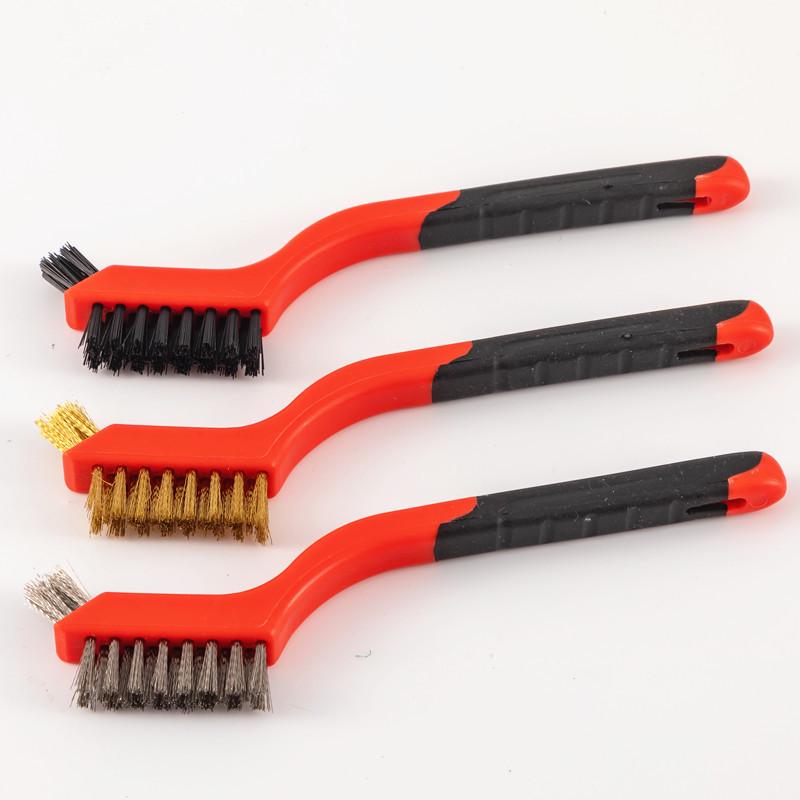 Plastová rukojeť Ocelový drátěný kartáč pro čištění Wenwan, King Kong Bodhi a ořechových předmětů s měděným drátem a kančími štětinami