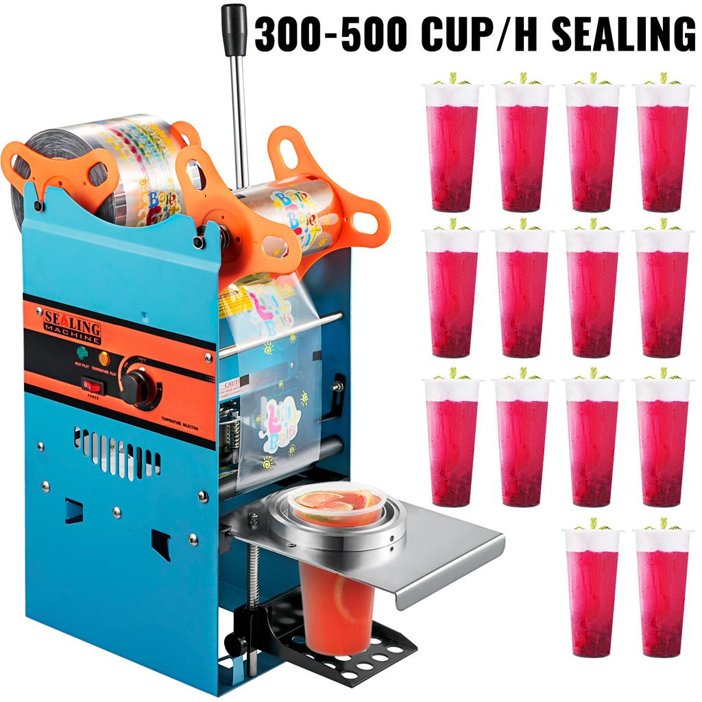 SucceBuy Manual Cup Sealer Machine 300-500 Cup/h with Heating Technology Boba Tea Cup Sealing Machine for 90/95mm Cup Diameter