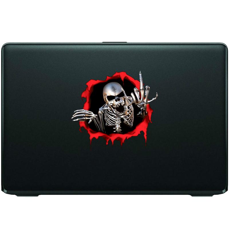 Heißer Metallskelett-Totenkopf im Einschussloch Autoaufkleber Windschutzscheibe Stoßstange Motorradhelm Aufkleber Vinyl Kratzer Wasserdichtes PVC