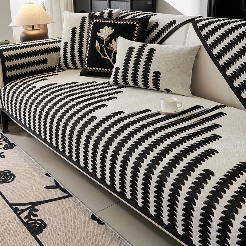 Nordic High-End Chenille Sofa Cushion, Four-Season Universal Seat Cushion, Non-Slip Leather Sofa Cover  New Cover