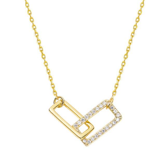 

Latest Sterling Tone Shiny Rectangle Double Zircon Stone Circle Cubic Zircon Zirconia Necklaces Pendants Giveaway Gift Idea Girl