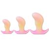 2nd Generation Anal Plug with for Going X 17cm TaRiss's Bean-shaped Unevenness, Anchor-shaped Base, Out, Silicone, Pink, Yellow, L, 6.2cm