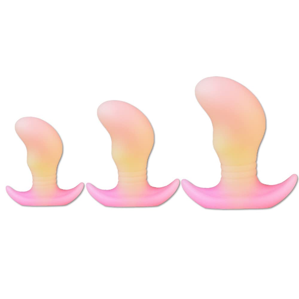 2nd Generation Anal Plug with for Going X 17cm TaRiss's Bean-shaped Unevenness, Anchor-shaped Base, Out, Silicone, Pink, Yellow, L, 6.2cm