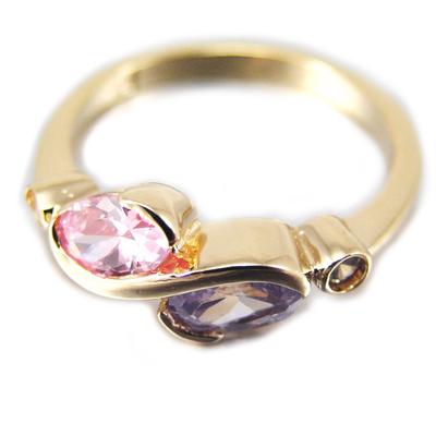 Pink Purple 'Celestina' Gold Plated Ring