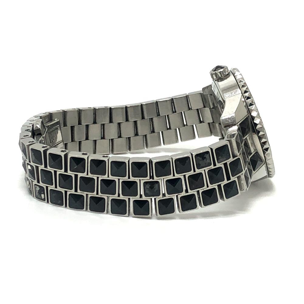 Dior CD113119 Crystal Diamond Bezel 16P Quartz Date Watch Round Face Wristwatch