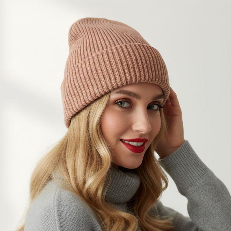 New graphite washed knitted hat women's brimless outdoor warm thickened men's wool hat European and American cycling hat