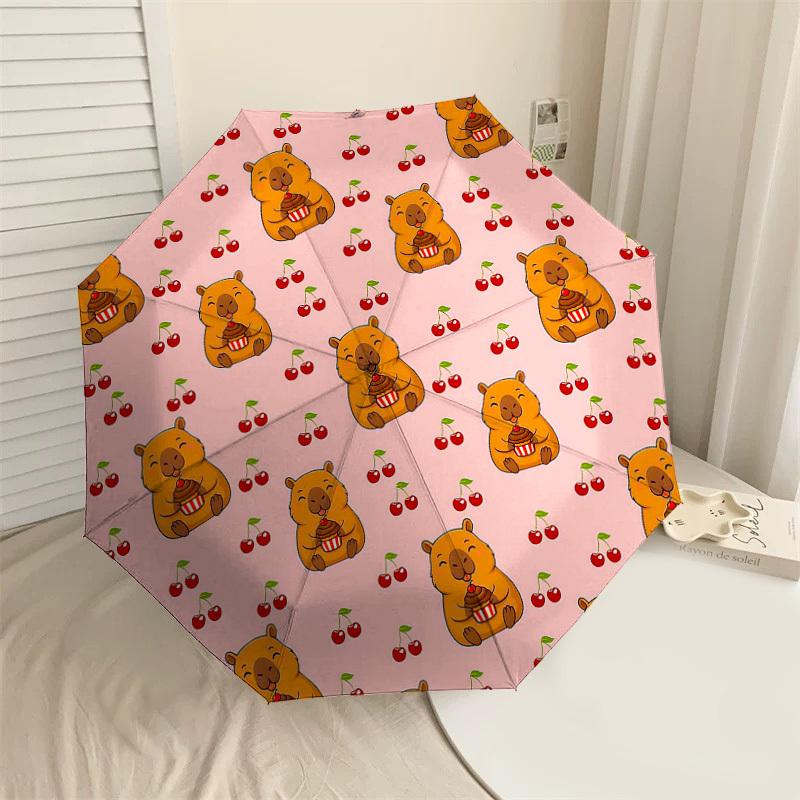 

1PC Kangaroo Cherry Umbrella-8-Rib Reinforced, Automatic Open, Lightweight & Durable, Cute Fashion Accessory for Outdoor-T323