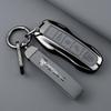 Leather Car Key Case Cover Shell Keychain Fob For Porsche Panamera Spyder Carrera Macan Cayman Cayenne 911 970 981 991 Accessory