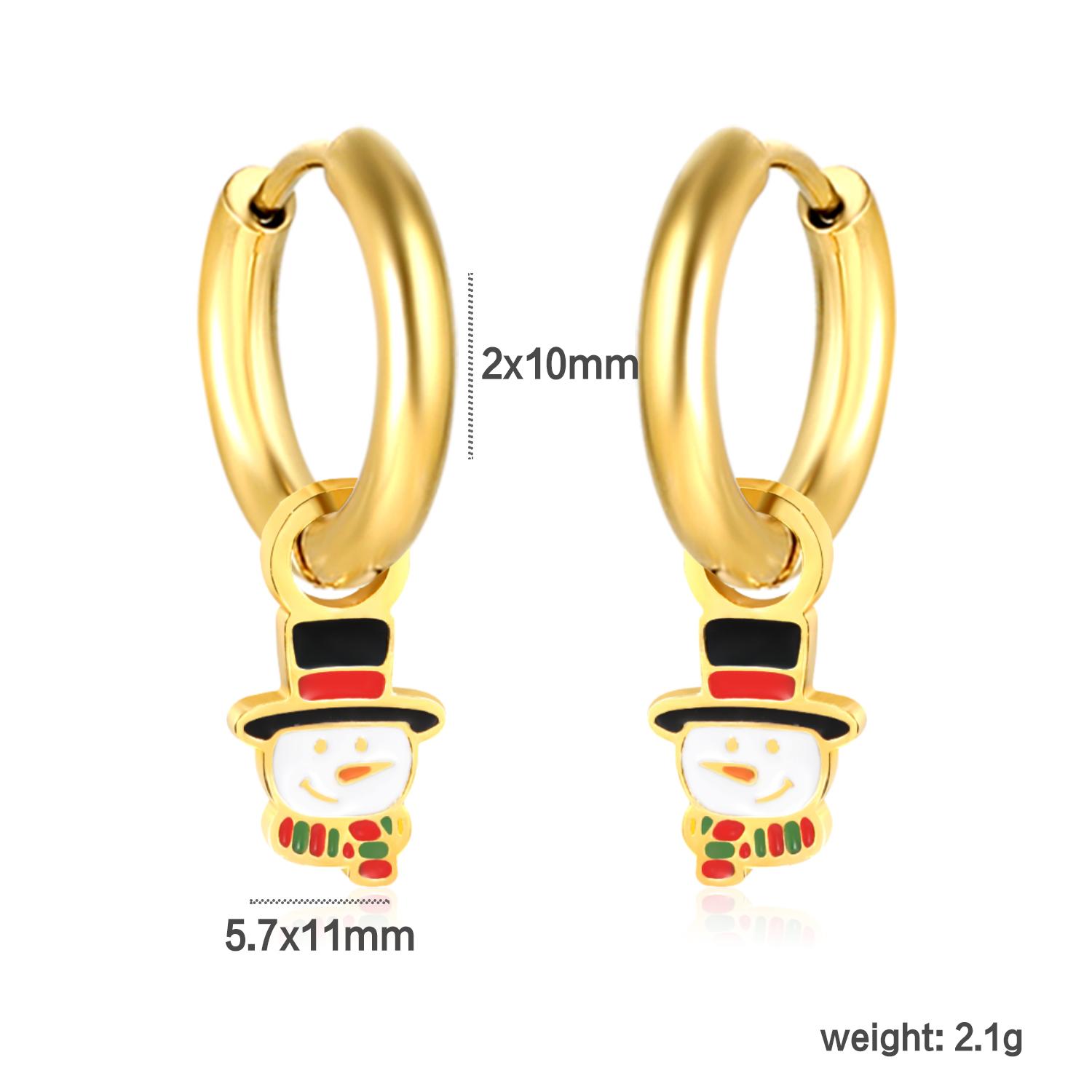 Christmas Bell Santa Pendant Earrings for Girls, Cute Creative Design, Stainless Steel Oil Drop Jewelry, Halloween Unique Niche.