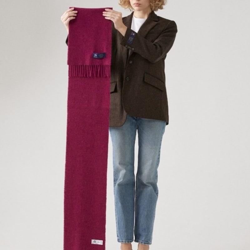 ABRAHAM MOON Merino Wool Muffler 25cm - Bright Pink