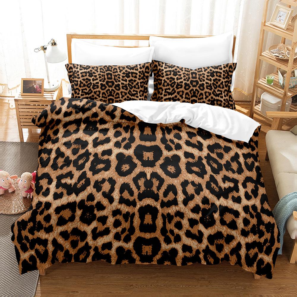 3D Digital Printing Leopard Print Series Three-Piece Set To Print Bedding Kit