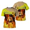 Summer Round Neck 3D Firefighter Print Top Fashionable Casual Short Sleeved Men's T-shirts