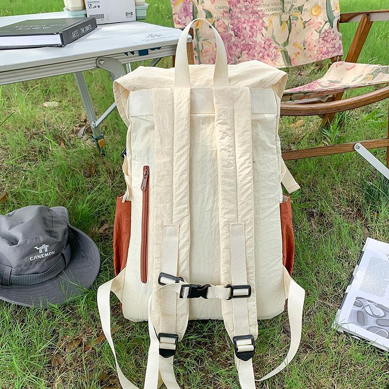 School bag new high-value fresh and sweet contrasting color splicing backpack couple light travel mountaineering backpack
