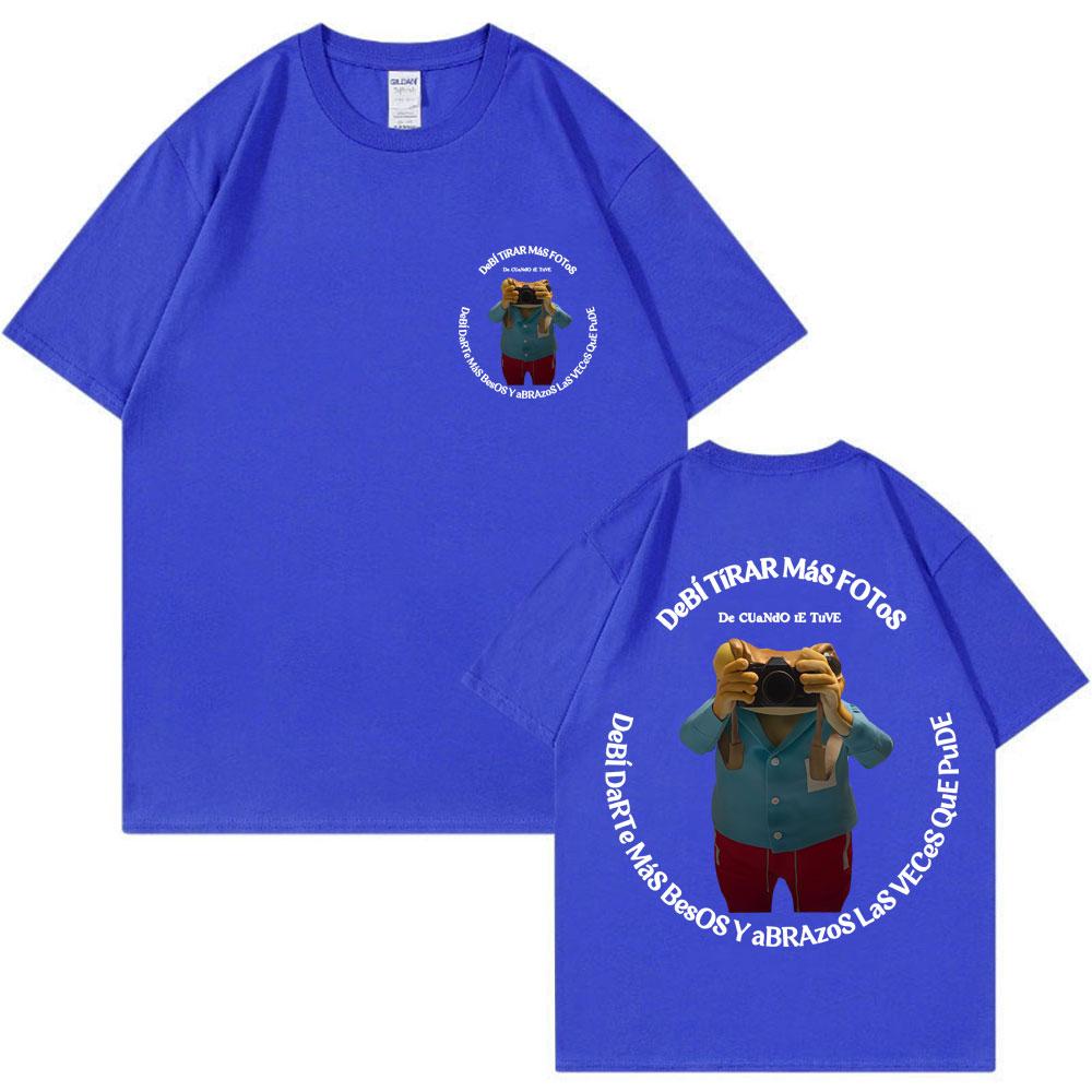 Bad Bunny Debi Tirar Mas Fotos DTMF Impression T-shirt Hommes Femmes Mode Hip Hop T-shirts Populaires Ample Coton Décontracté T-shirt