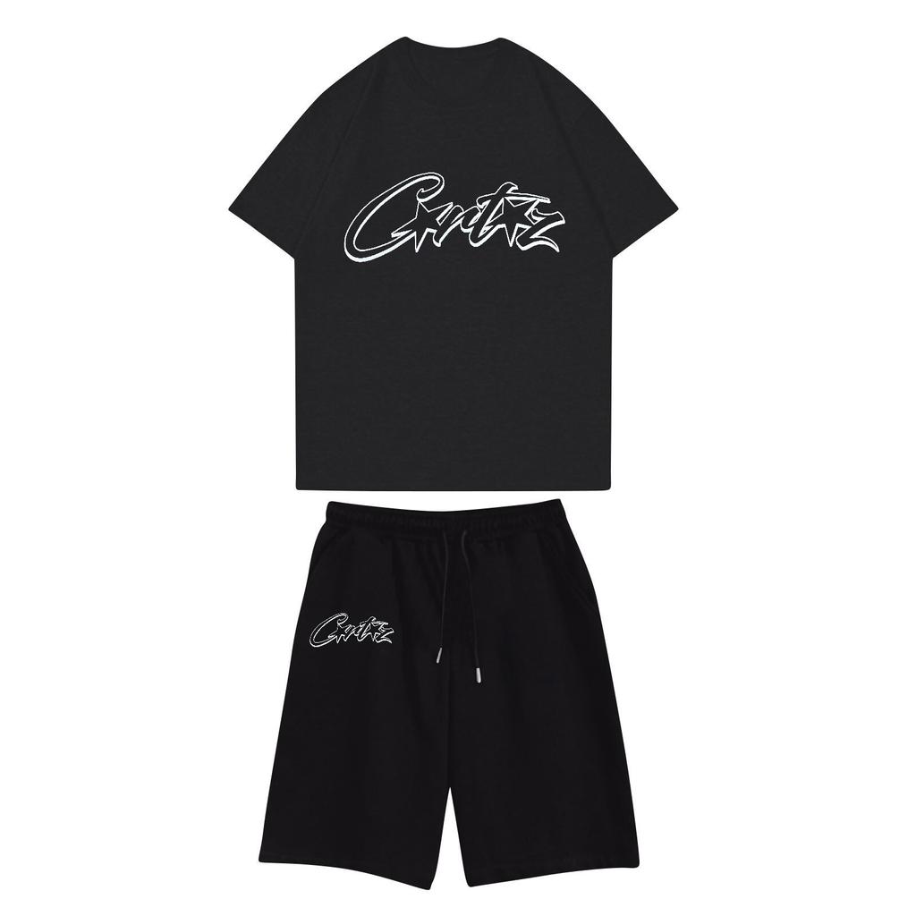 Children's Casual Jogging Set Paired With Short Sleeved Shorts Two-piece Set
