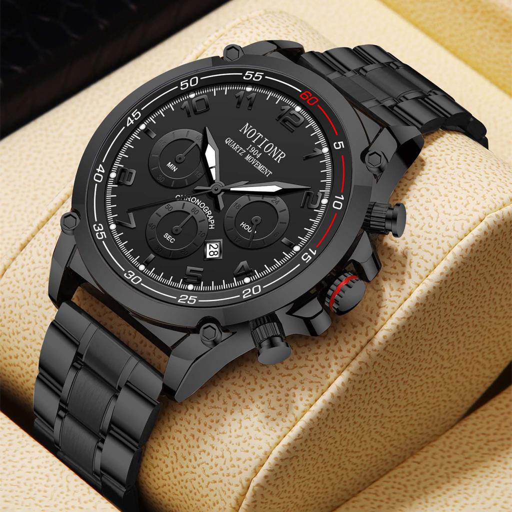 Fashion Business Watch Men's Quartz Watch Casual Watch Large Digital Watch Analog Calendar Watch Multi-dial watch