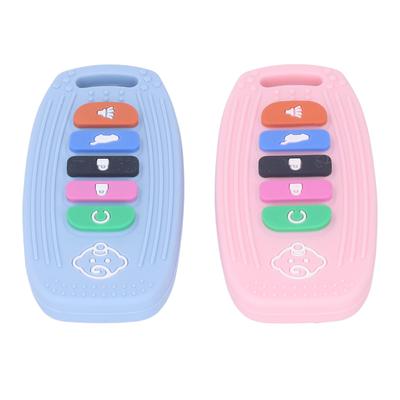 2 peças Brinquedos de Dentição para Bebês Controle de Bebê Forma de Chave de Carro Silicone Brinquedos de Dentição para Bebês para Lactentes Crianças Pequenas