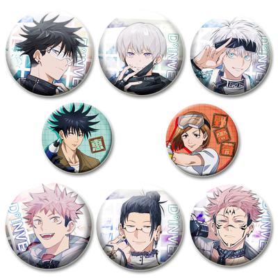 32/44/58 mm Anime Jujutsu Kaisen Broschen Zeichentrickfigur Gojo Satoru Yuji Itadori Emaille Pins auf Rucksack Schmuck Geschenke handgefertigte Abzeichen