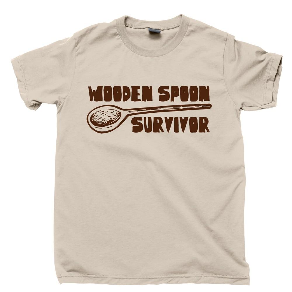 

Wooden Spoon Survivor T Shirt Old School Spanking Paddle Switch Beat Funny Tee L