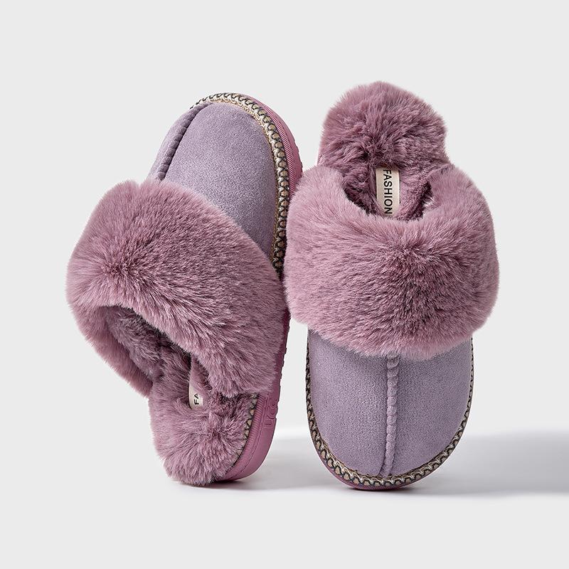 Premium Fashion Cotton Slippers 2025 Autumn and Winter New Indoor Home Non-slip Warm Fluffy Slippers Half-drag Cotton Shoes