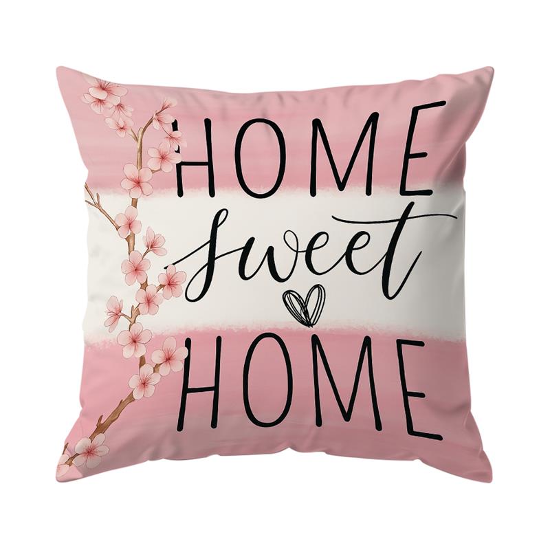 Pink White Cherry Blossom Cushion Pillowcase Printed Polyester 45x45cm Throw Pillowcover Decorative Sofa Bed Cushion Pillowslip