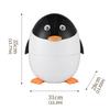 Coș de gunoi în formă de pinguin de desene animate cu capac rabatabil, ABS și PP, coș de gunoi pentru casă, bucătărie, baie, decor birou