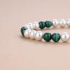 GAVU Malachite and Shell Pearl Power Stone Prayer Beads Bracelet for Men