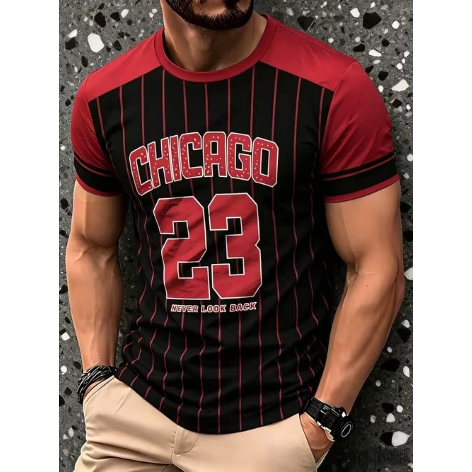 

New Summer Men s Fashion T-shirt Personality Geometric Pattern Printed Men s T-shirt Top 8XL червоний