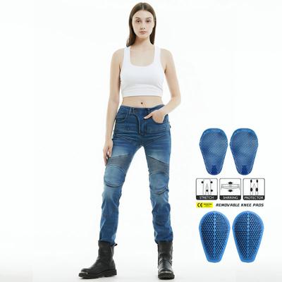 Motorcycle Jeans Women's Knight Slim-fit Locomotive Jeans Cycling Anti-drop Pants, Silicone Protective Gear