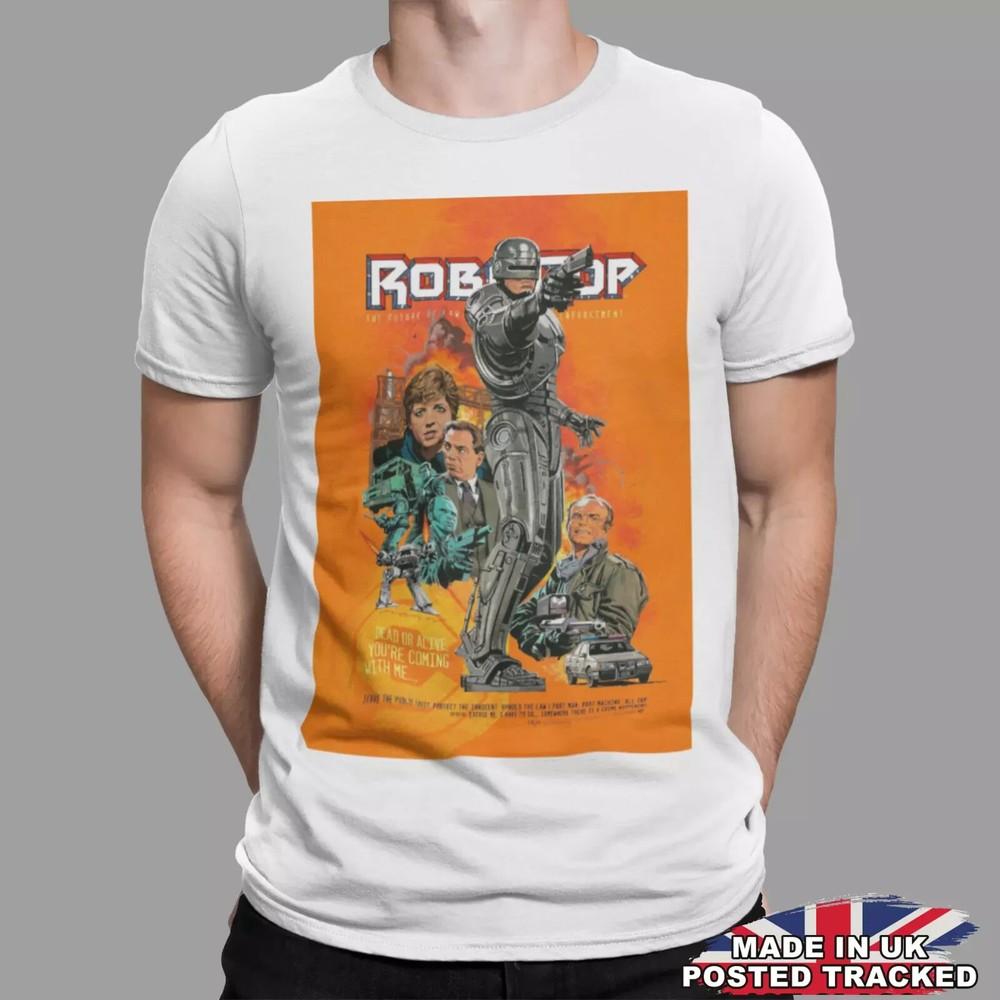 

Robocop T-Shirt Retro Vintage Classic Movie Tee Gift UK Poster SCI Fi Orange Unisex T-Shirt XXXL