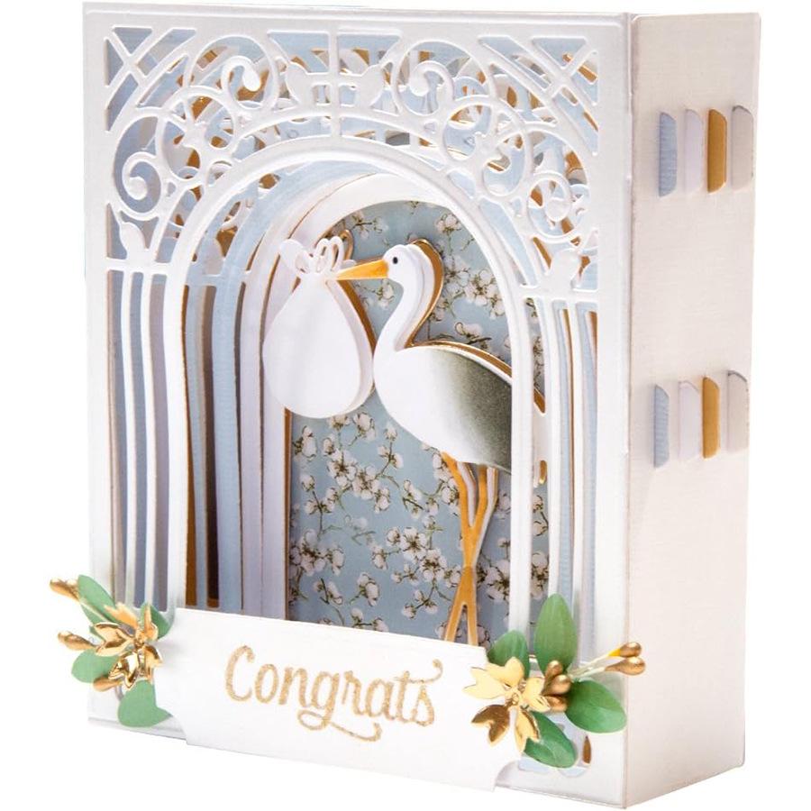 2024 3D Christmas Scene Frame Cutting Dies, 2-Piece Metal Set for DIY Scrapbooking