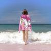 1pc Cute Unicorn-Printed Pink Beach Towel for Summer Fun, The Beach Is Soft, Absorbent and Quick-drying-suitable for Swimming