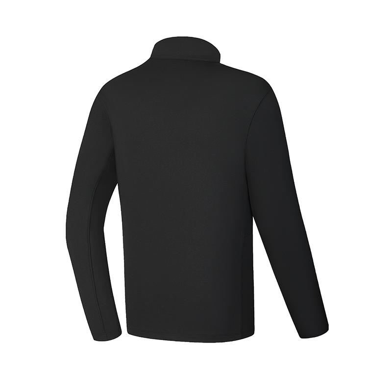 Fila Explore Versatile Comfortable Half-Zip Pullover Long Sleeve T-Shirt Men Tops Deep-Black A51M517201FBK